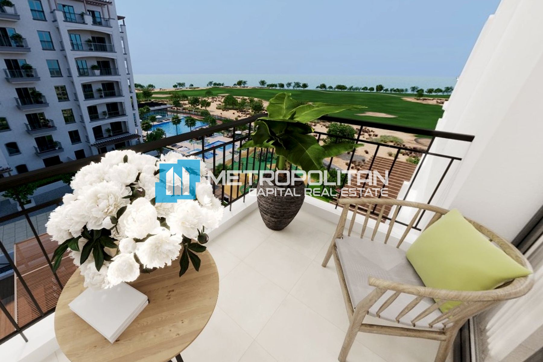 Corner 3BR+M | Full Golf and Sea View | High Floor