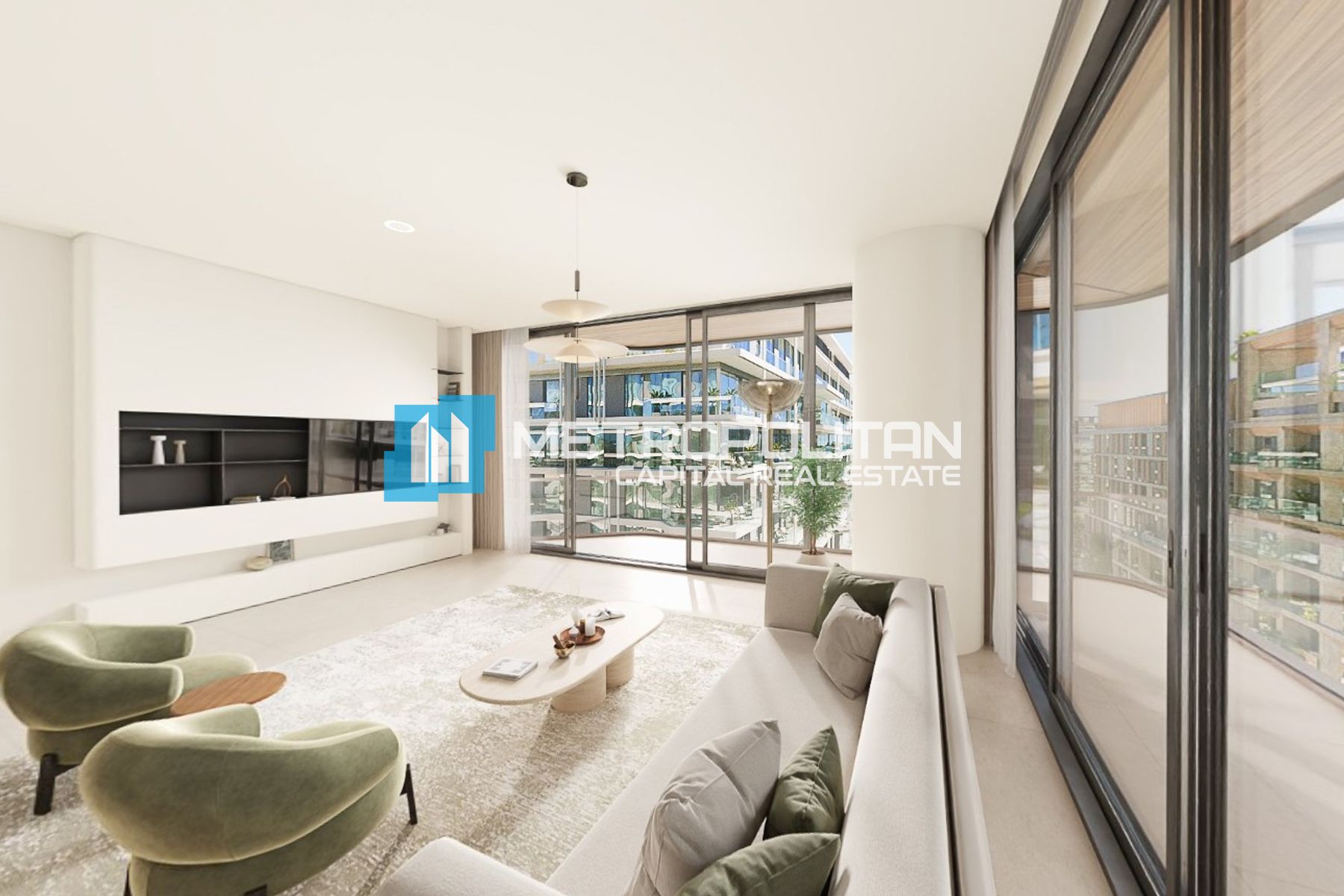 Corner 2BR | Partial Sea-Museum View | Study Area