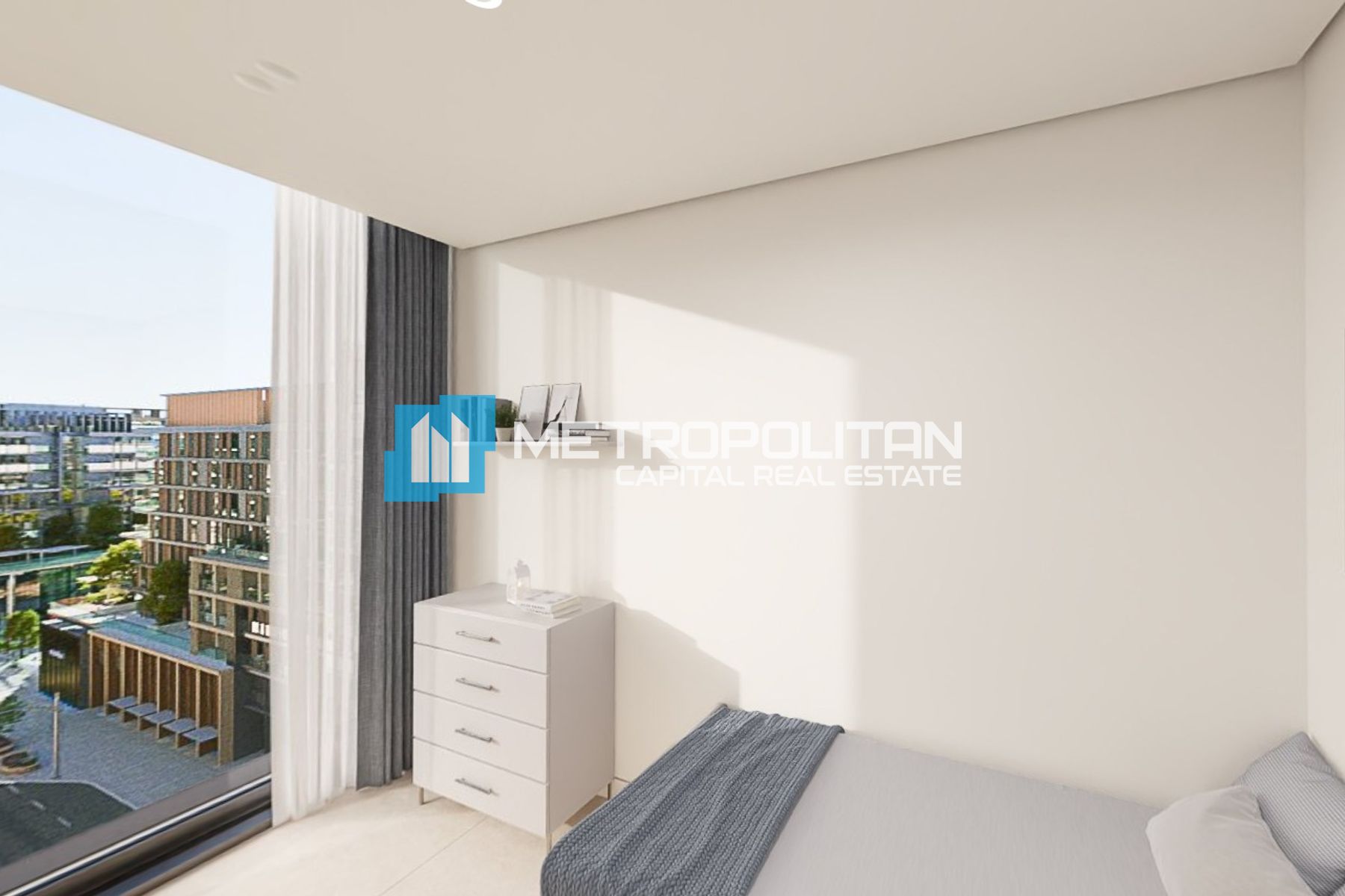 Corner 2BR | Partial Sea-Museum View | Study Area