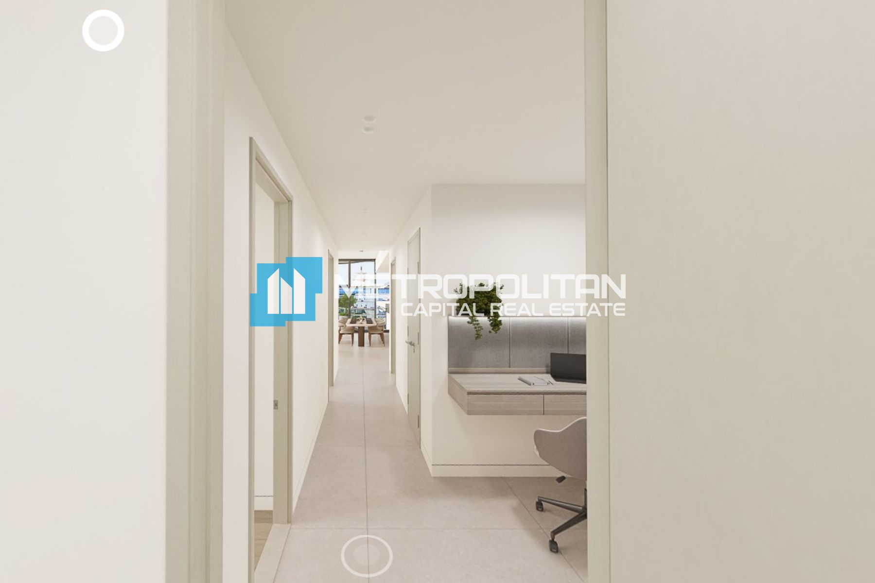 Corner 2BR | Partial Sea-Museum View | Study Area