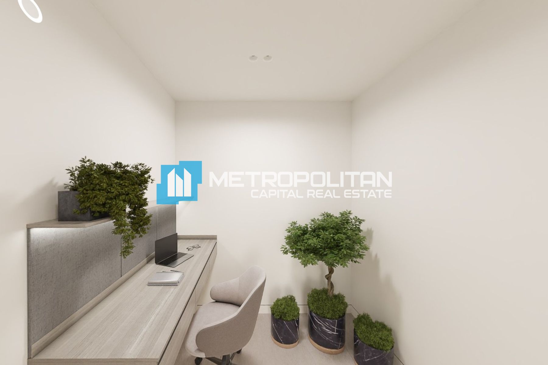 Corner 2BR | Partial Sea-Museum View | Study Area