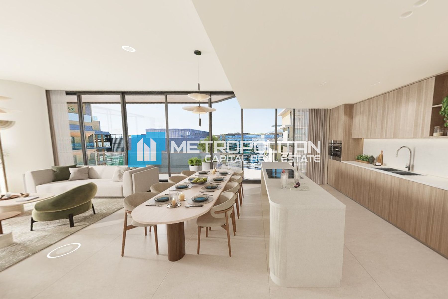Corner 2BR | Partial Sea-Museum View | Study Area