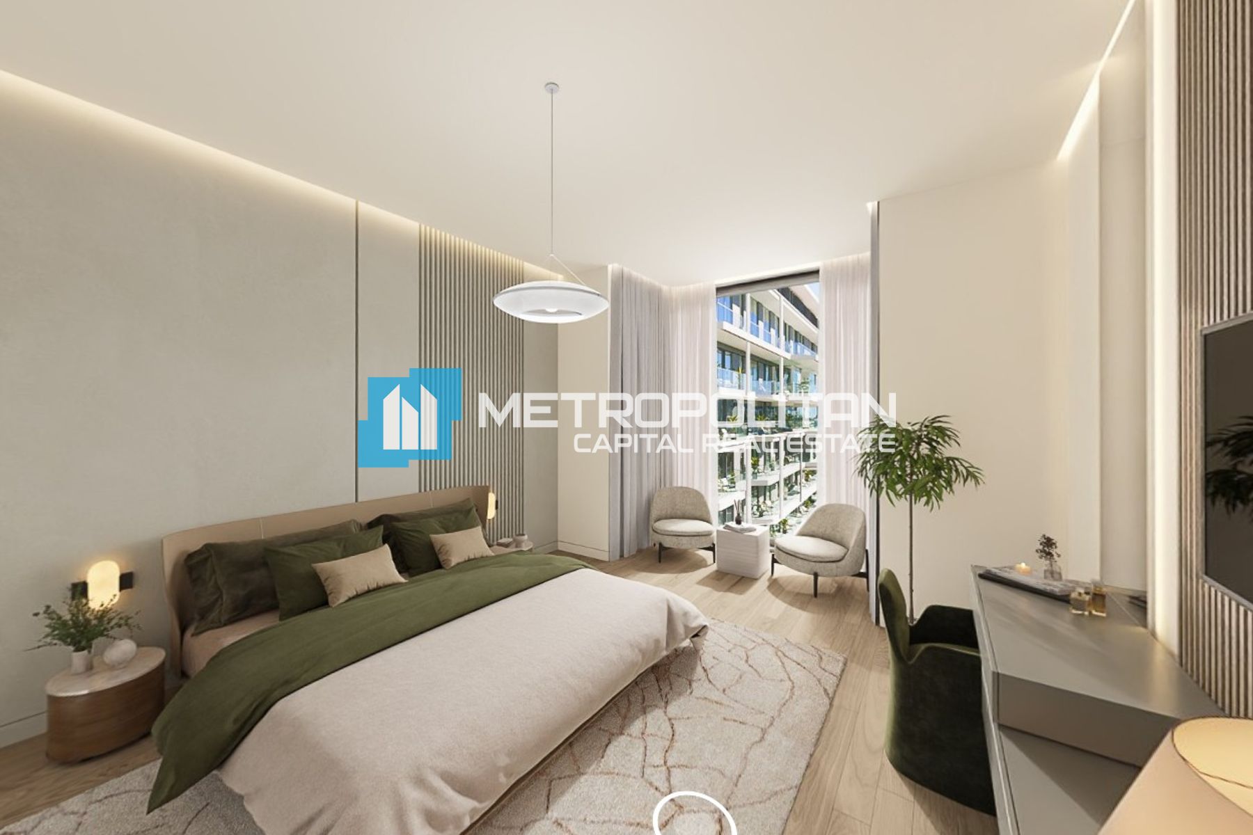 Corner 2BR | Partial Sea-Museum View | Study Area