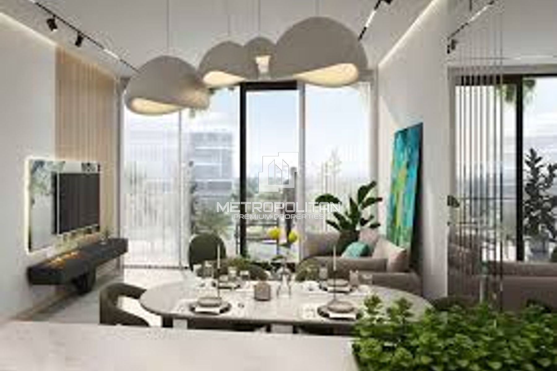 Modern 1BR Apartment | Evergreens DAMAC Hills 2