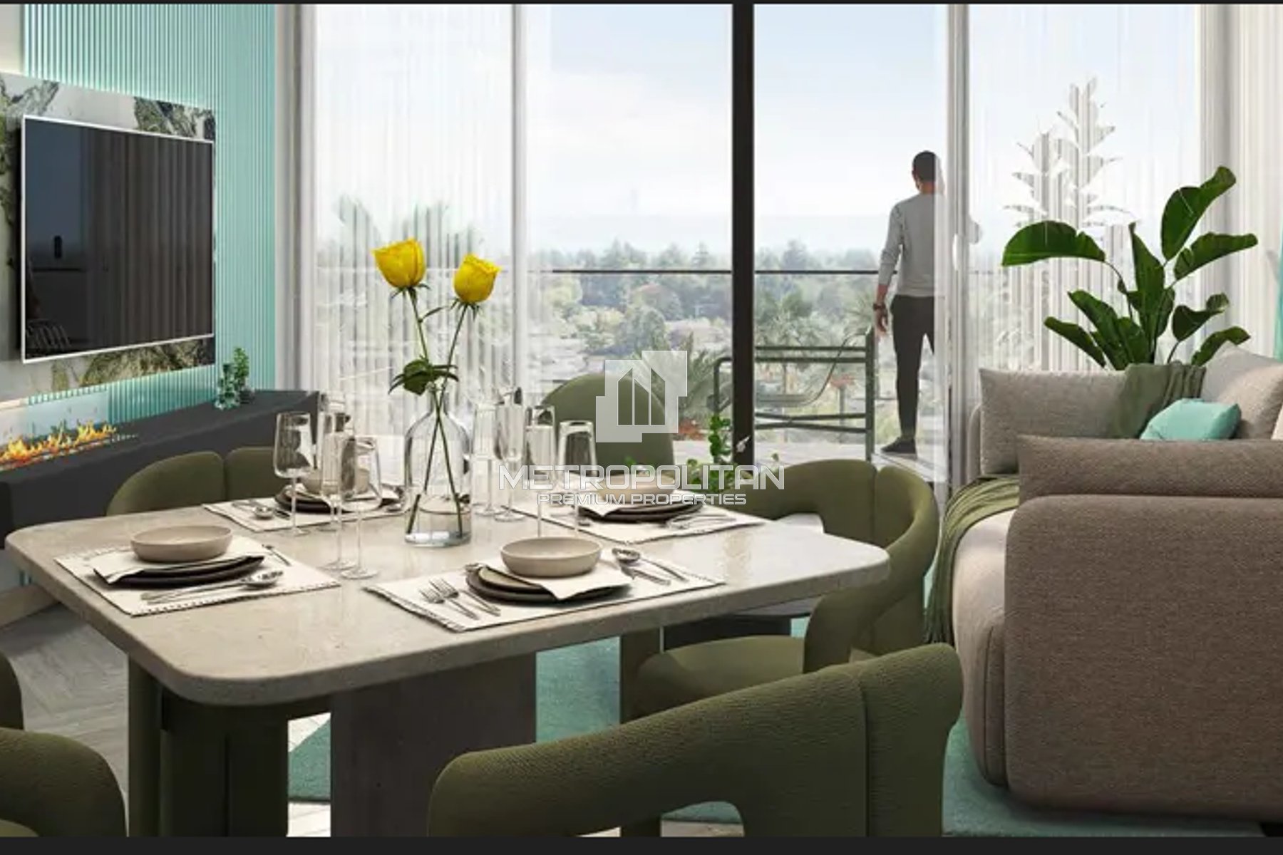 Modern 1BR Apartment | Evergreens DAMAC Hills 2