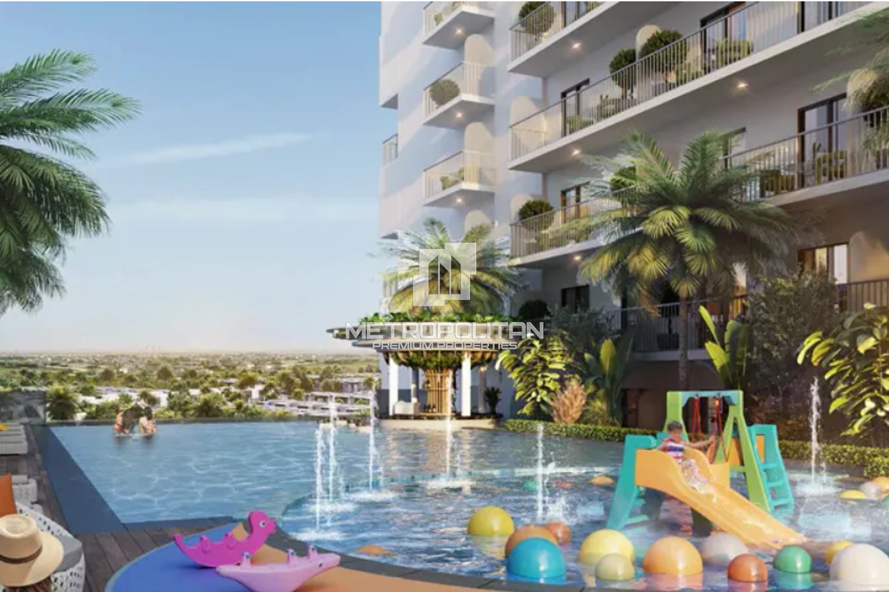 Modern 1BR Apartment | Evergreens DAMAC Hills 2