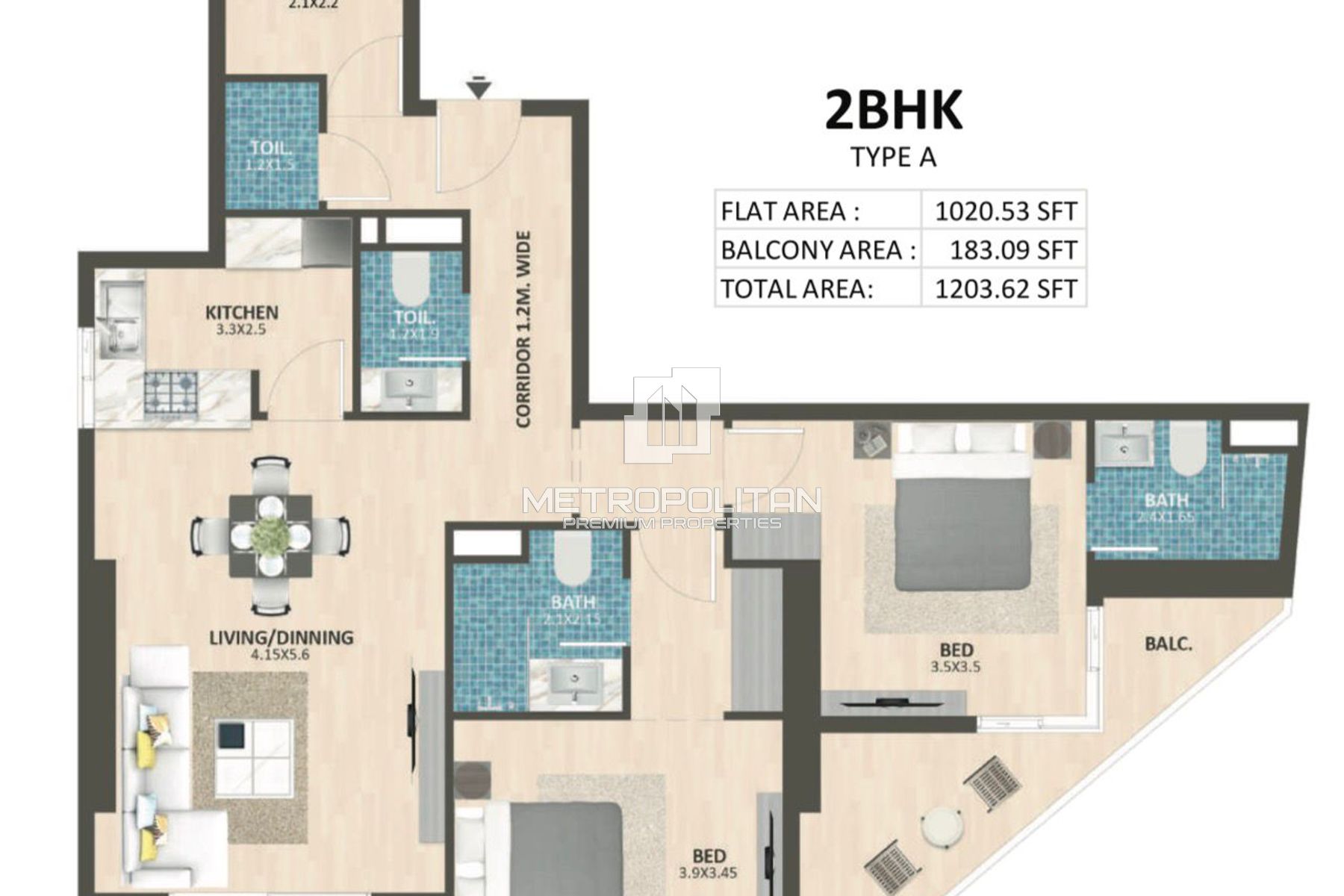 Spacious 2BR | Large Balcony | Prime Location