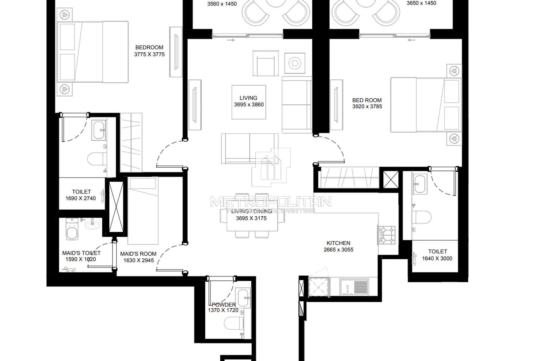 2 BED with Maid | Community View | Spacious
