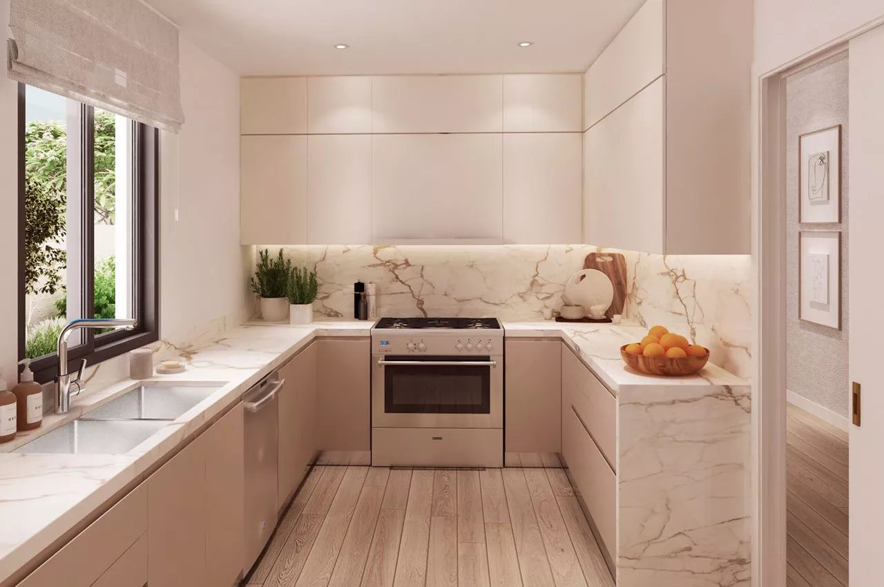 kitchen interior in jebel ali village townhouse