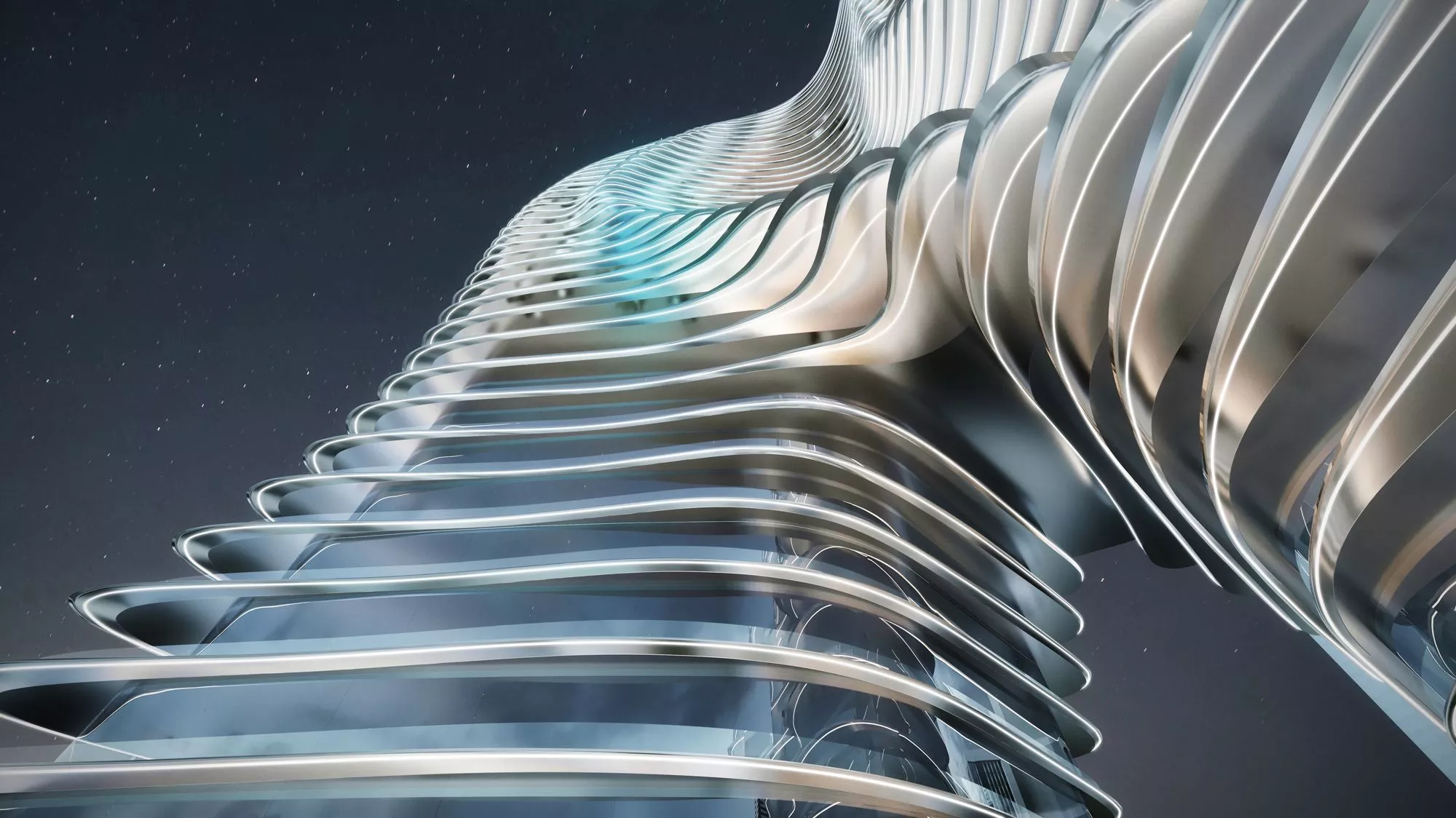 bugatti residences view of horseshoe design of building