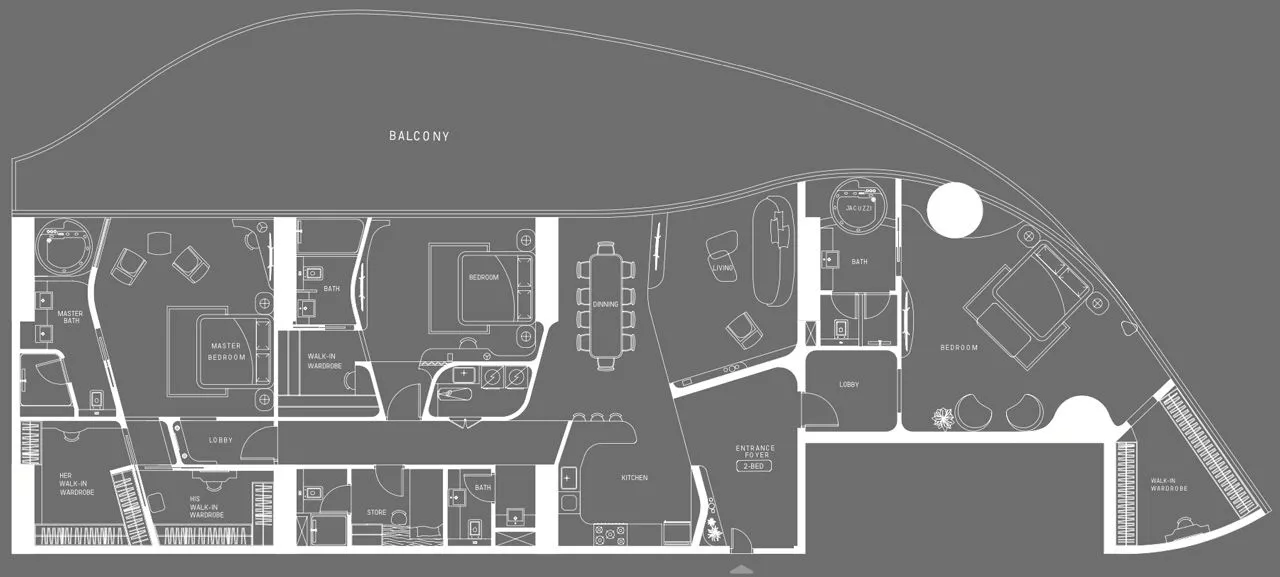 bugatti residences 3 bedroom penthouse floor plan