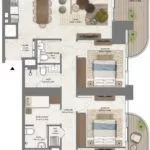 Floor plan of a 3-bedroom apartment in Address Residences Zabeel – Type B