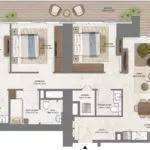 Floor plan of a 3-bedroom apartment in Address Residences Zabeel – Type A