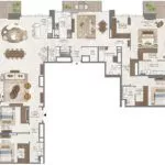 Floor plan of a 4-bedroom penthouse in Address Residences Zabeel – Type B