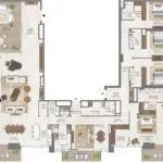 Floor plan of a 4-bedroom penthouse in Address Residences Zabeel – Type A