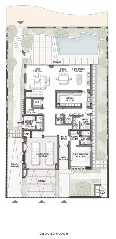 baia luna 5-bedroom villa floor plan in palm jebel ali