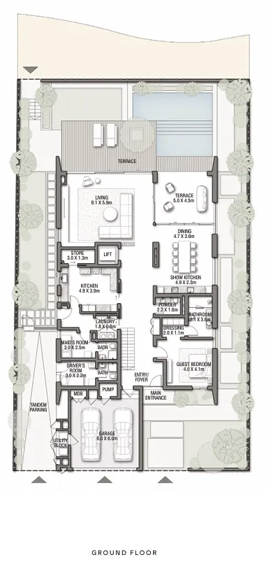 5-bedroom Cobalt villa floor plan in palm jebel ali