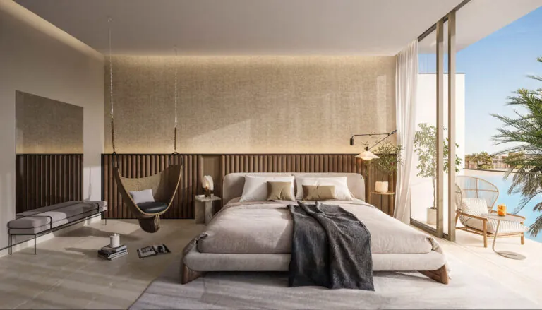 palm jebel ali villa master bedroom
