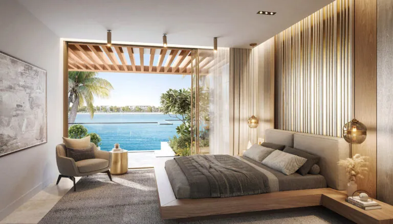 palm jebel ali bedroom with sea views
