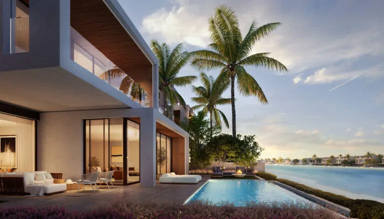 palm jebel ali villa private swimming pool and terrace