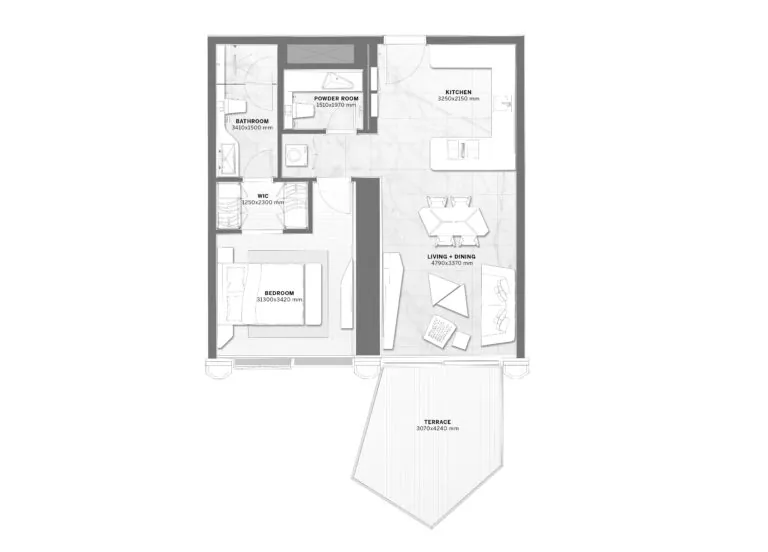 trump tower jeddah 1 bedroom apartment floor plan