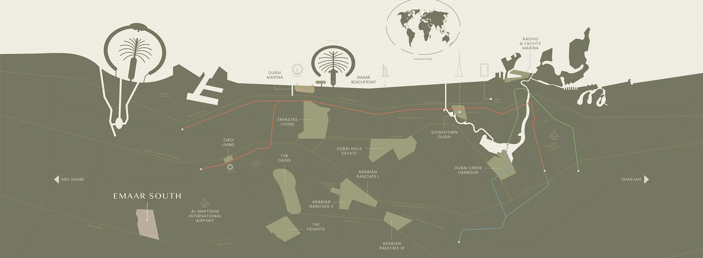 emaar south location in dubai map of emaar master communities