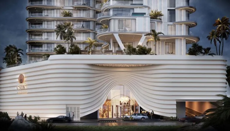 esme beach residences main entrance view from the beach