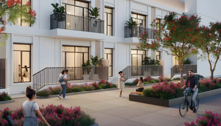 ellison in town square rendering of inhabitants and families