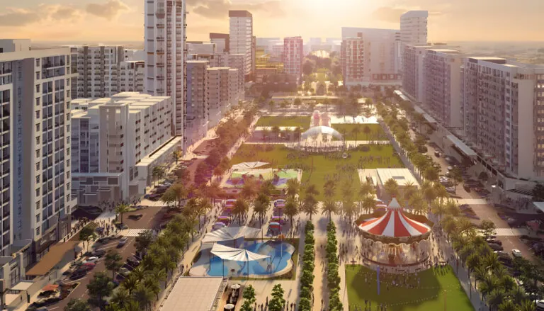 ellison by nshama aerial view of town square