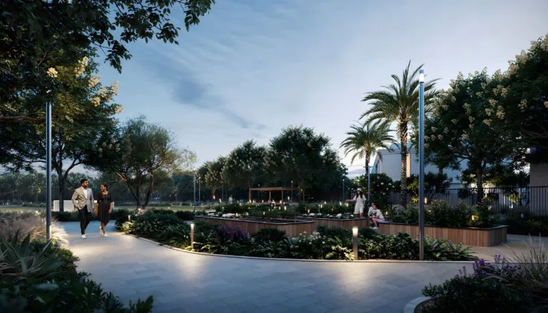 community walkways in greenspoint at emaar south