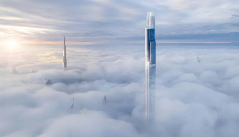 burj azizi above the clouds