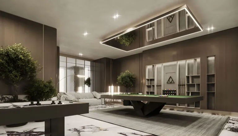 luxury interiors with billiards room