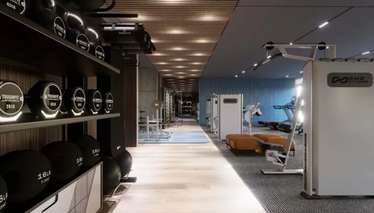 gym and fitness area at olaia residences
